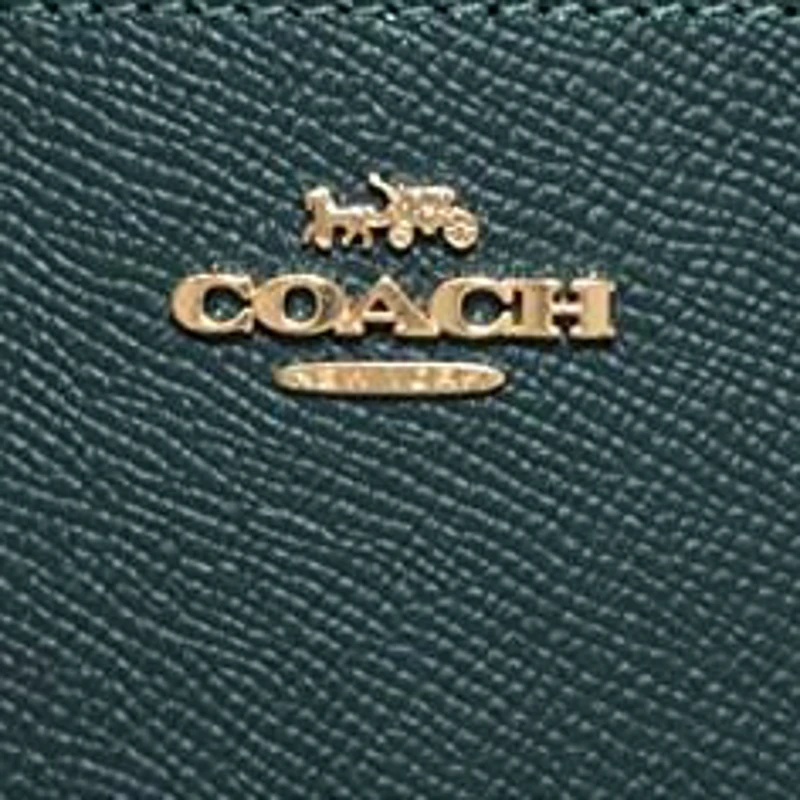商品[国内直发] Coach|蔻驰 Boxed Corner Zip 16 角拉链礼盒款 横纹皮革 手腕包手拿包 迷你 女款 墨绿色,价格¥524,第6张图片详细描述