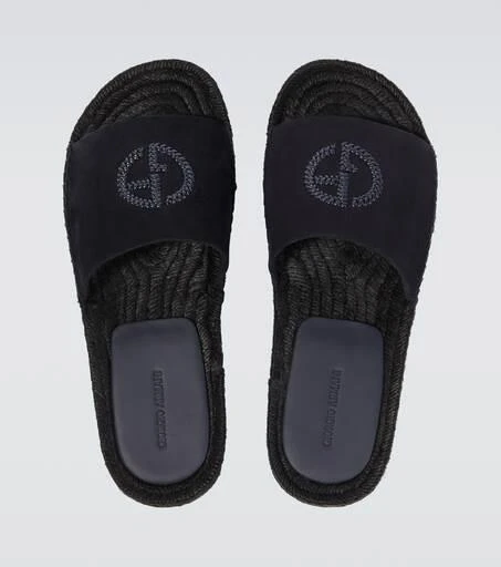 商品Giorgio Armani|Logo leather sandals,价格¥5205,第4张图片详细描述