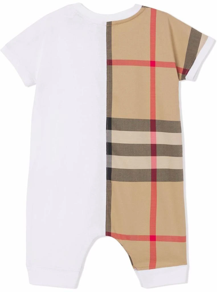 商品Burberry|Cotton Onesie With Vintage Check Insert And Logo Print Burberry Kids Baby,价格¥1511,第2张图片详细描述
