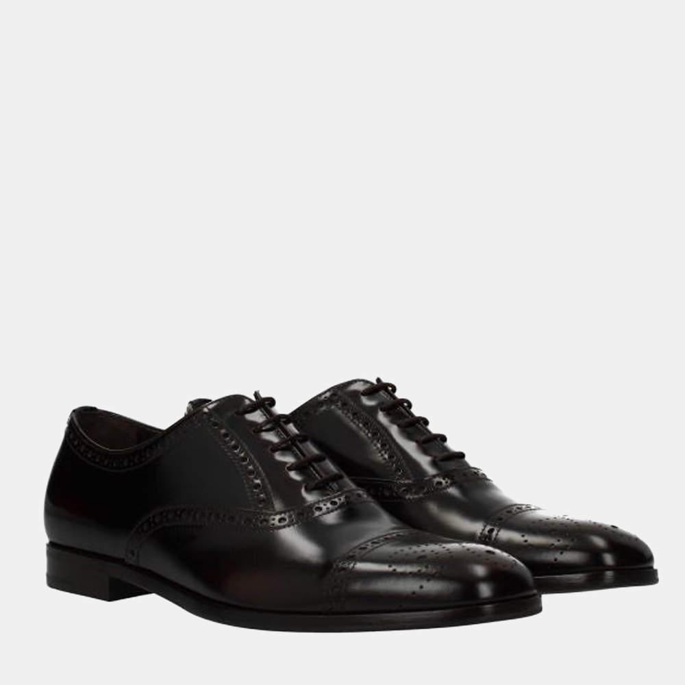 Prada Black Leather Details Derby Shoes Size US 10.5 EU 41商品第8张图片规格展示