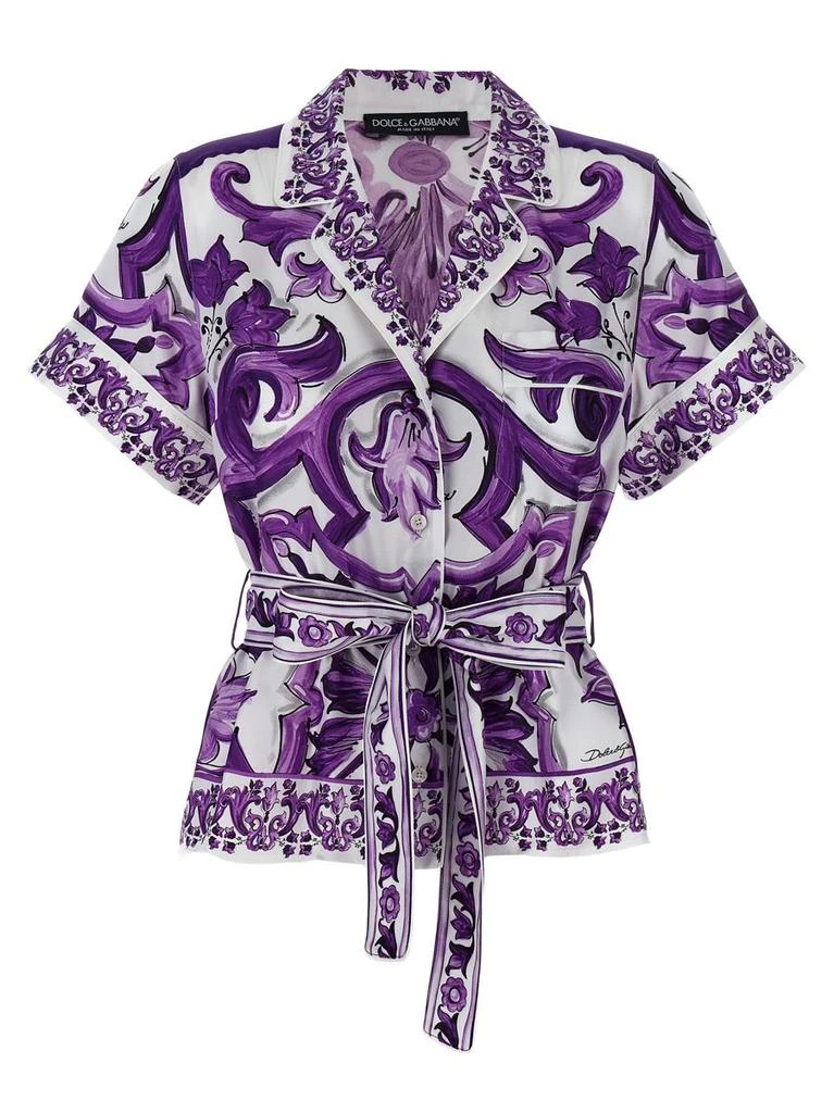 商品Dolce & Gabbana|Dolce & Gabbana 'Maiolica' Print Pajama Shirt,价格¥10666,第1张图片