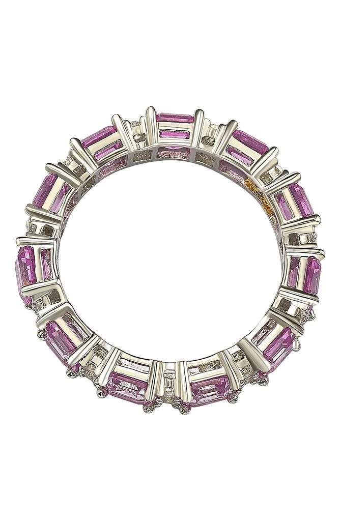 商品Suzy Levian|Asscher Cut Pink Sapphires Sterling Silver Eternity Band Ring,价格¥3486,第5张图片详细描述