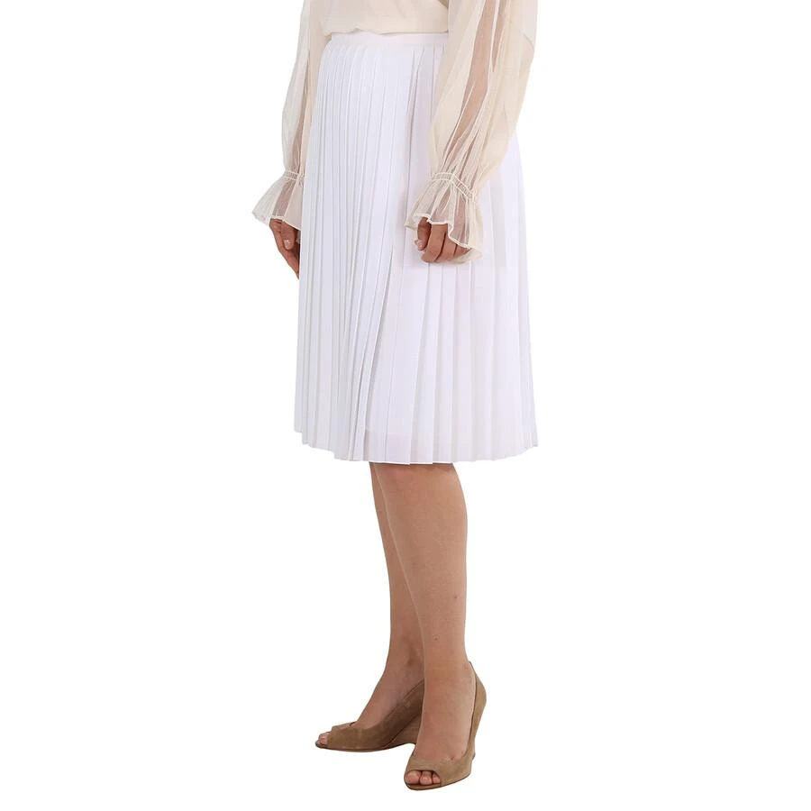 商品Burberry|Burberry Pleated Skirt With Silk Lining In Optic White, Brand Size 10 (US Size 8),价格¥1302,第2张图片详细描述