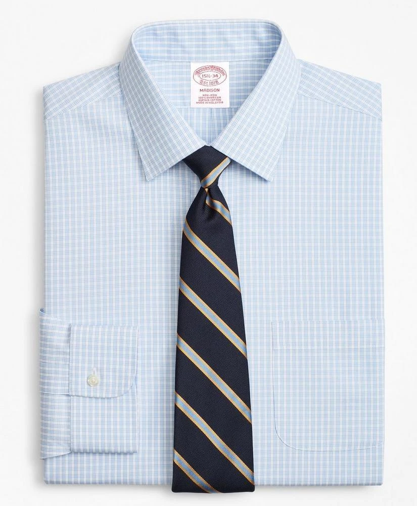 商品Brooks Brothers|Madison Relaxed-Fit Dress Shirt, Non-Iron Triple Check,价格¥418,第1张图片