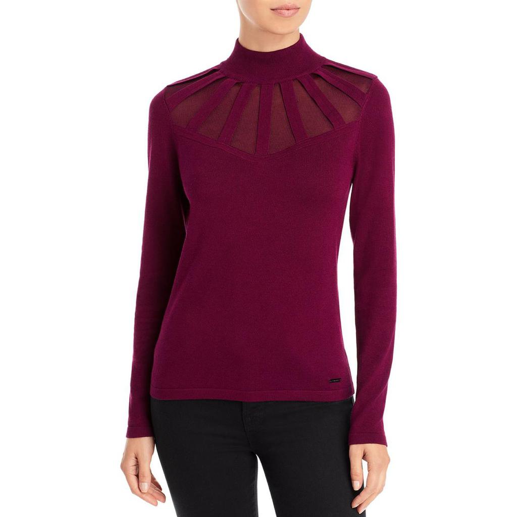 T Tahari Womens Illusion Mock Neck Pullover Sweater商品第1张图片规格展示