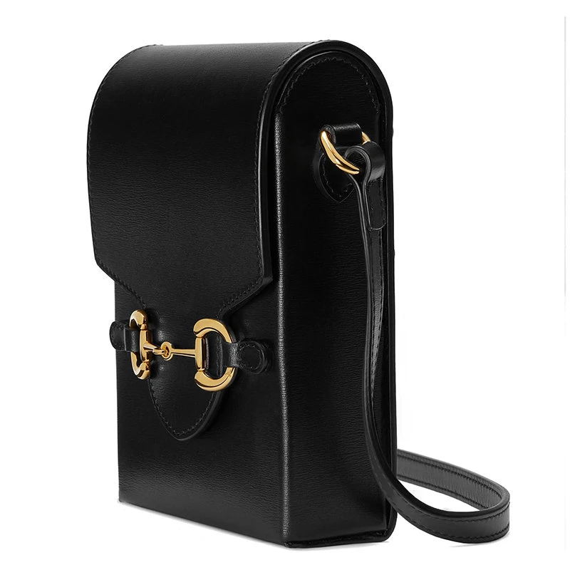商品Gucci|【预售3-7天】明星同款 GUCCI/古驰 2020早秋系列 黑色1955系列 迷你皮革矩形形状小巧斜挎包,价格¥7823,第4张图片详细描述