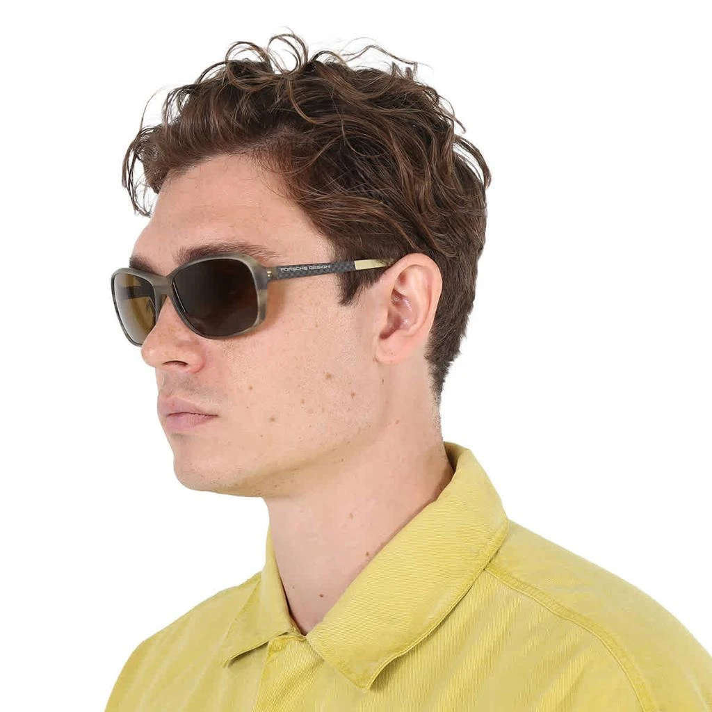 商品Porsche Design|Porsche Design Brown Rectangular Unisex Sunglasses P8558 D 65,价格¥537,第2张图片详细描述