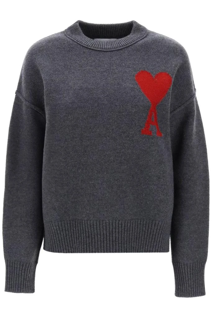 商品AMI|Crew Neck Sweater With Ami De Coeur Intarsia,价格¥2388,第1张图片