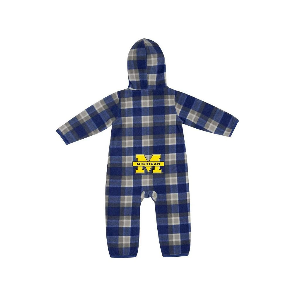 商品Colosseum|Infant Boys and Girls Navy, Gray Michigan Wolverines Farays Plaid Full-Zip Hoodie Jumper,价格¥301,第2张图片详细描述