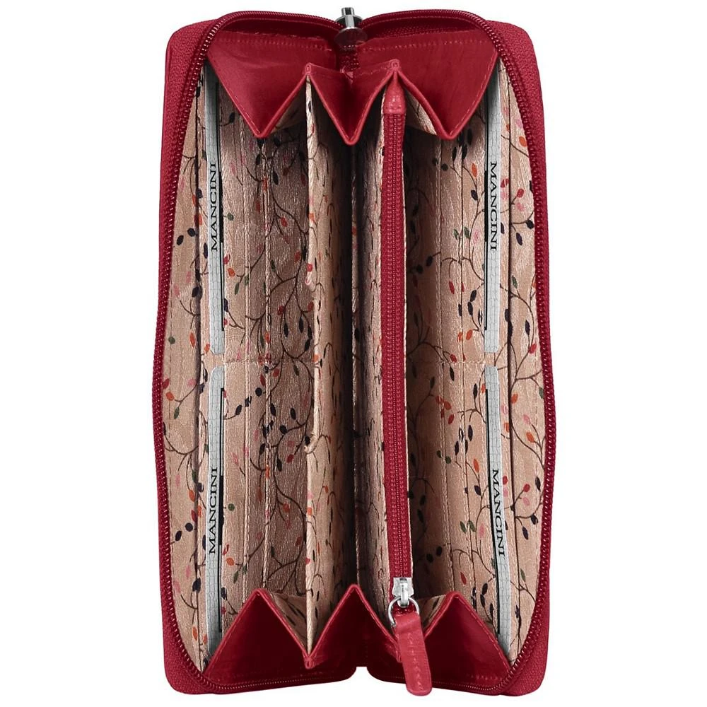 商品Mancini Leather Goods|Casablanca Collection RFID Secure Zippered Clutch Wallet,价格¥624,第5张图片详细描述