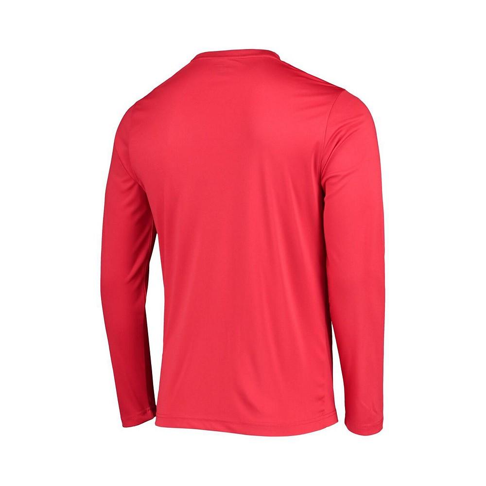 Men's Scarlet Nebraska Huskers Wordmark Slash Long Sleeve T-shirt商品第4张图片规格展示