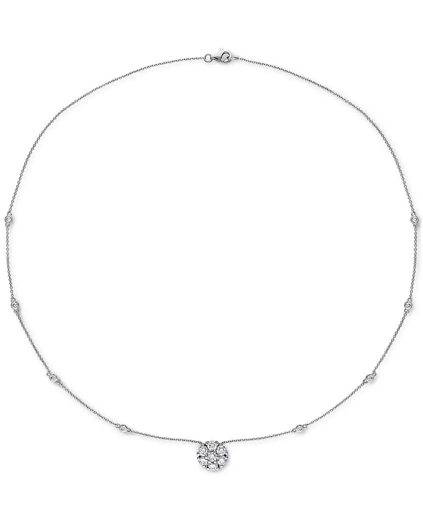 商品Macy's|Lab-Grown Moissanite Cluster 18" Pendant Necklace (1-1/3 ct. t.w.) in 10k White Gold,价格¥4974,第3张图片详细描述