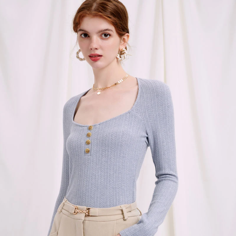 Iris 针织上衣 -蓝色 | Iris Knit Top - Dusty Blue 商品