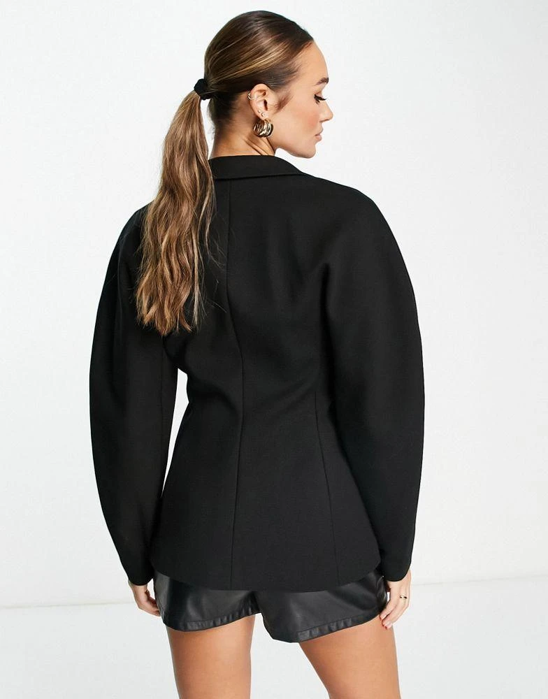 商品& Other Stories|& Other Stories fitted scuba feel blazer in black,价格¥1149,第2张图片详细描述