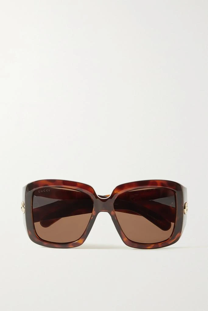 商品Gucci|超大款玳瑁纹板材方框太阳镜,价格¥2273,第1张图片