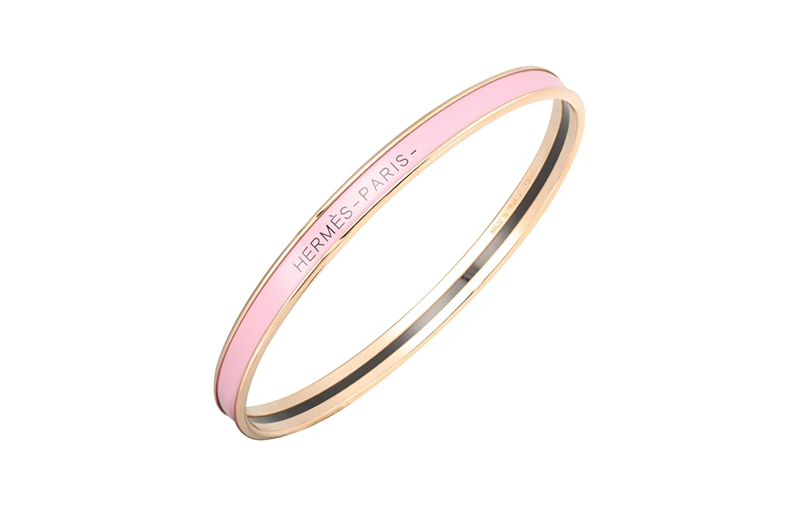 商品[国内直发] Hermes|[预售3天]爱马仕 金属细粉色珐琅手镯,价格¥4010,第7张图片详细描述