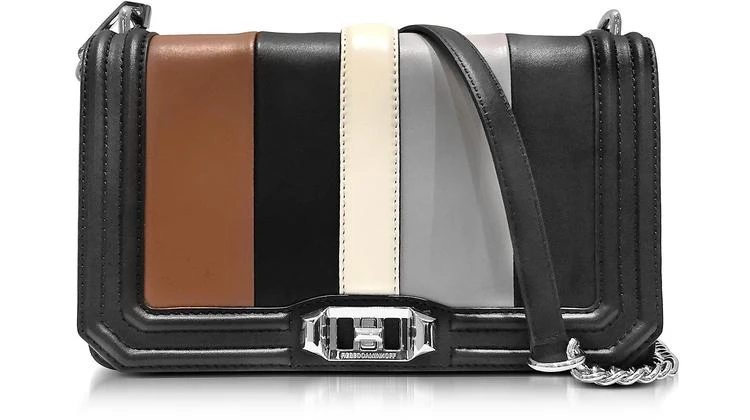 商品Rebecca Minkoff|Rebecca Minkoff 黑色和杏色皮革小号Love斜挎包,价格¥1676,第1张图片