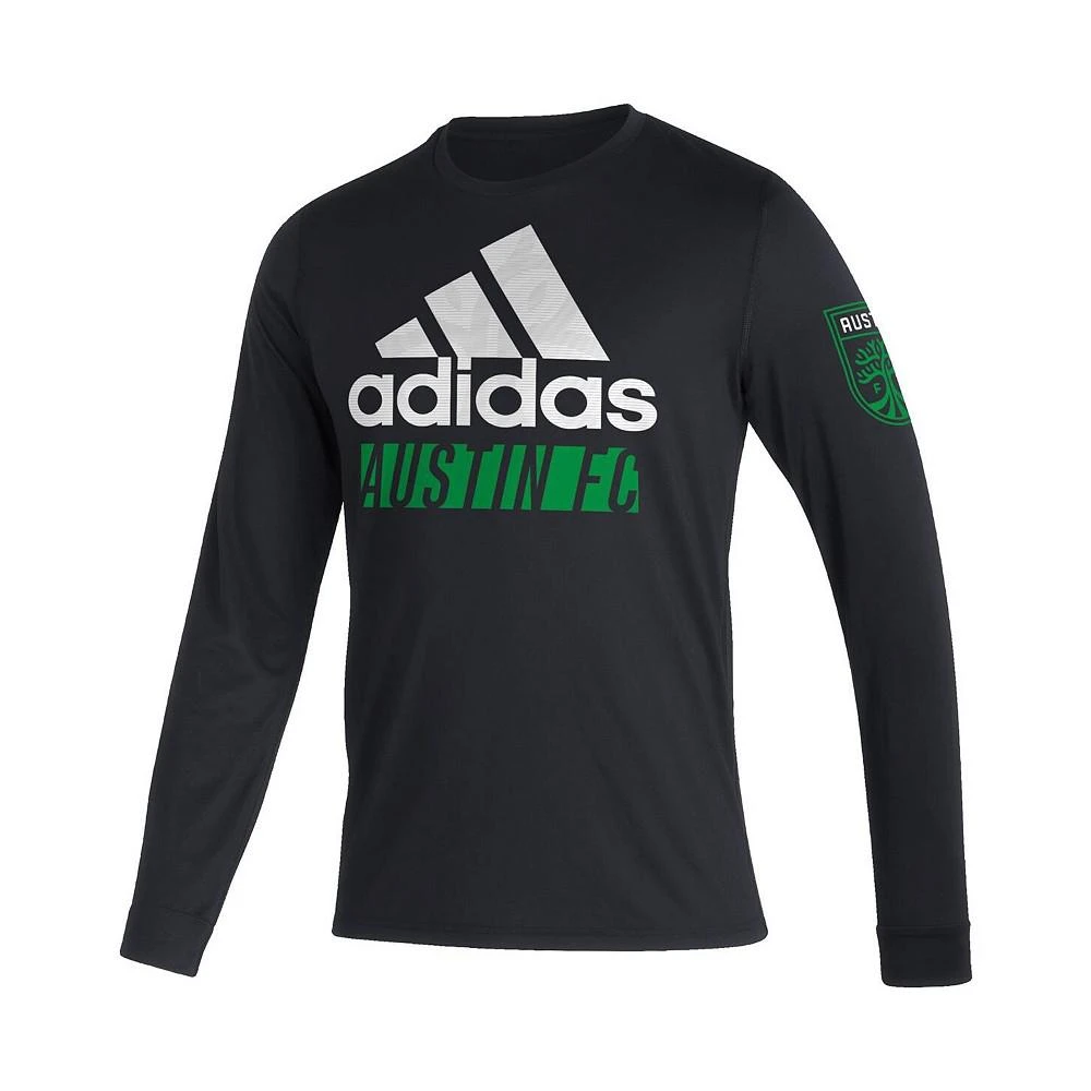 商品Adidas|Men's Black Austin FC Vintage-Inspired AEROREADY Long Sleeve T-shirt,价格¥293,第2张图片详细描述