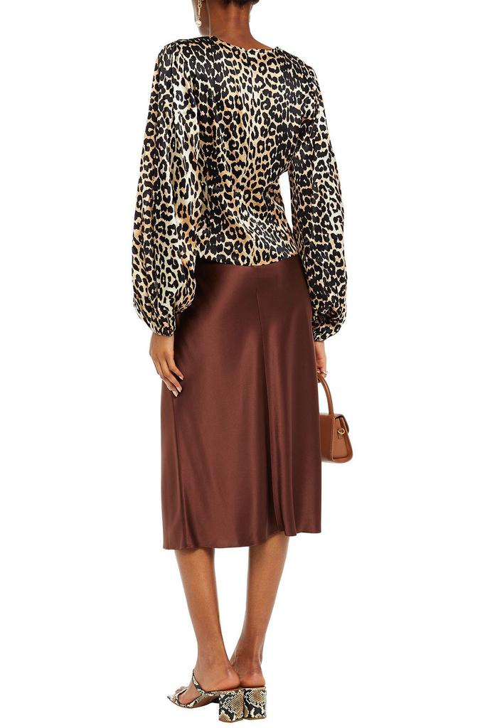 Leopard-print silk-blend satin top商品第3张图片规格展示