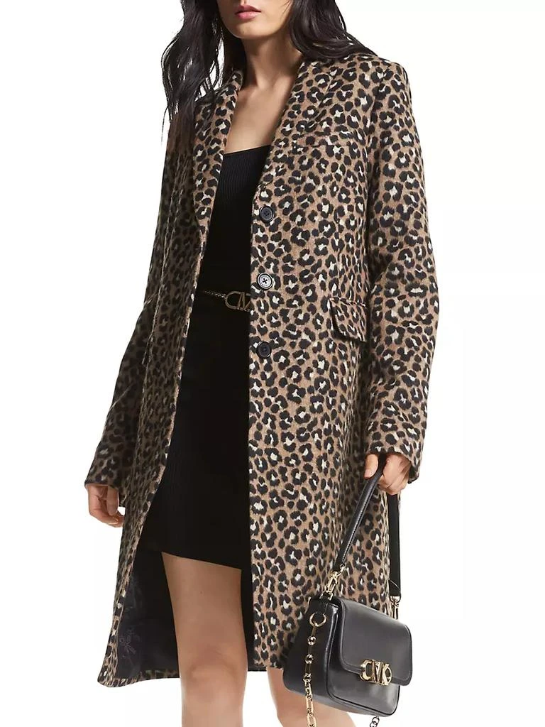 商品Michael Kors|Leopard Jacquard Midi-Coat,价格¥2858,第3张图片详细描述