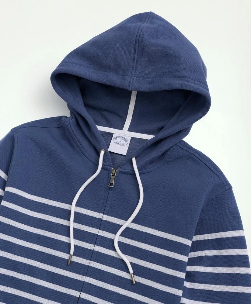 商品Brooks Brothers|Mariner Stripe Hoody in Cotton Pique Blend,价格¥496,第2张图片详细描述