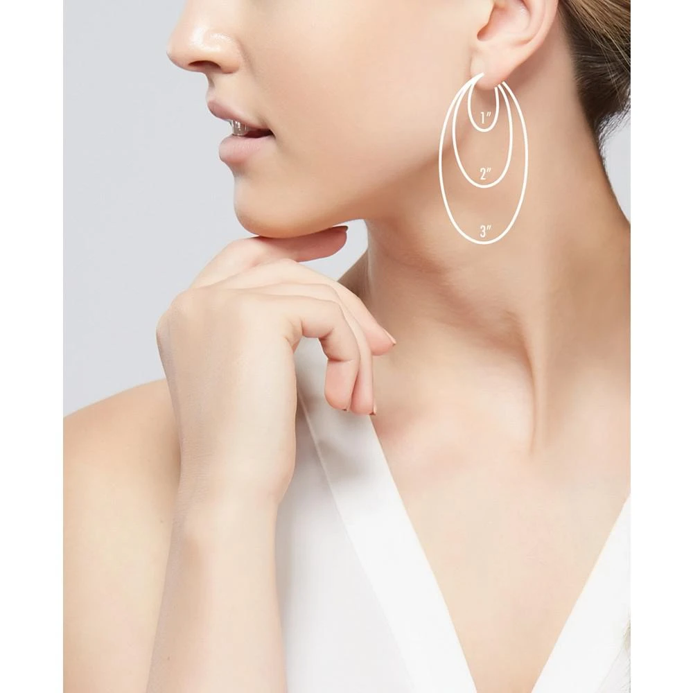 商品Macy's|Polished Graduated Curved Oval Hoop Earrings in 10K Yellow Gold,价格¥2415,第2张图片详细描述