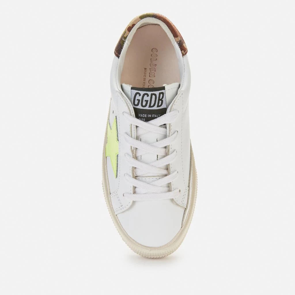 商品Golden Goose|Golden Goose Kids' Leather Upper Star And Heel Trainers - White/Fluo Yellow/Green Camouflage,价格¥780,第3张图片详细描述