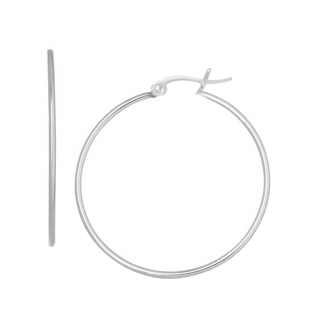 And Now This Silver Plated Polished Hoop Earring商品第1张图片规格展示