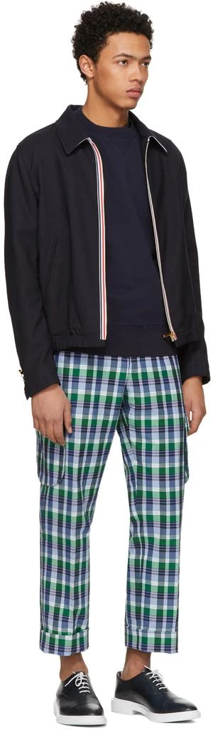 商品Thom Browne|Blue Madras Gusseted Patch Pocket Trousers,价格¥13925,第4张图片详细描述