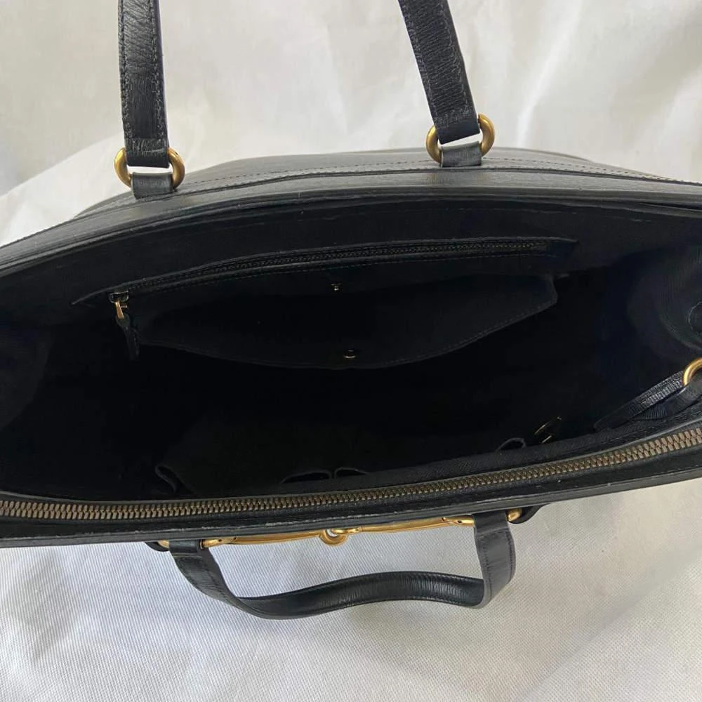 商品[二手商品] Gucci|Gucci Black Leather Large Horsebit Tote Bag,价格¥11159,第5张图片详细描述