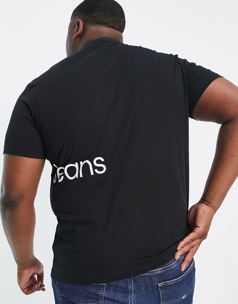 Calvin Klein Jeans Big & Tall institutional blocking t-shirt in black商品第2张图片规格展示