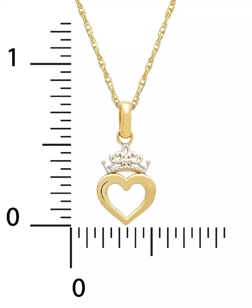 商品Disney|Children's Princess Heart & Tiara 15" Pendant Necklace in 14k Gold,价格¥1686,第4张图片详细描述