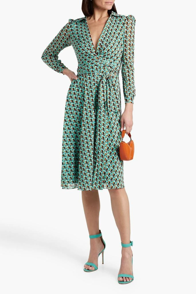 商品Diane von Furstenberg|Phoenix printed stretch-mesh midi wrap dress,价格¥1702,第2张图片详细描述