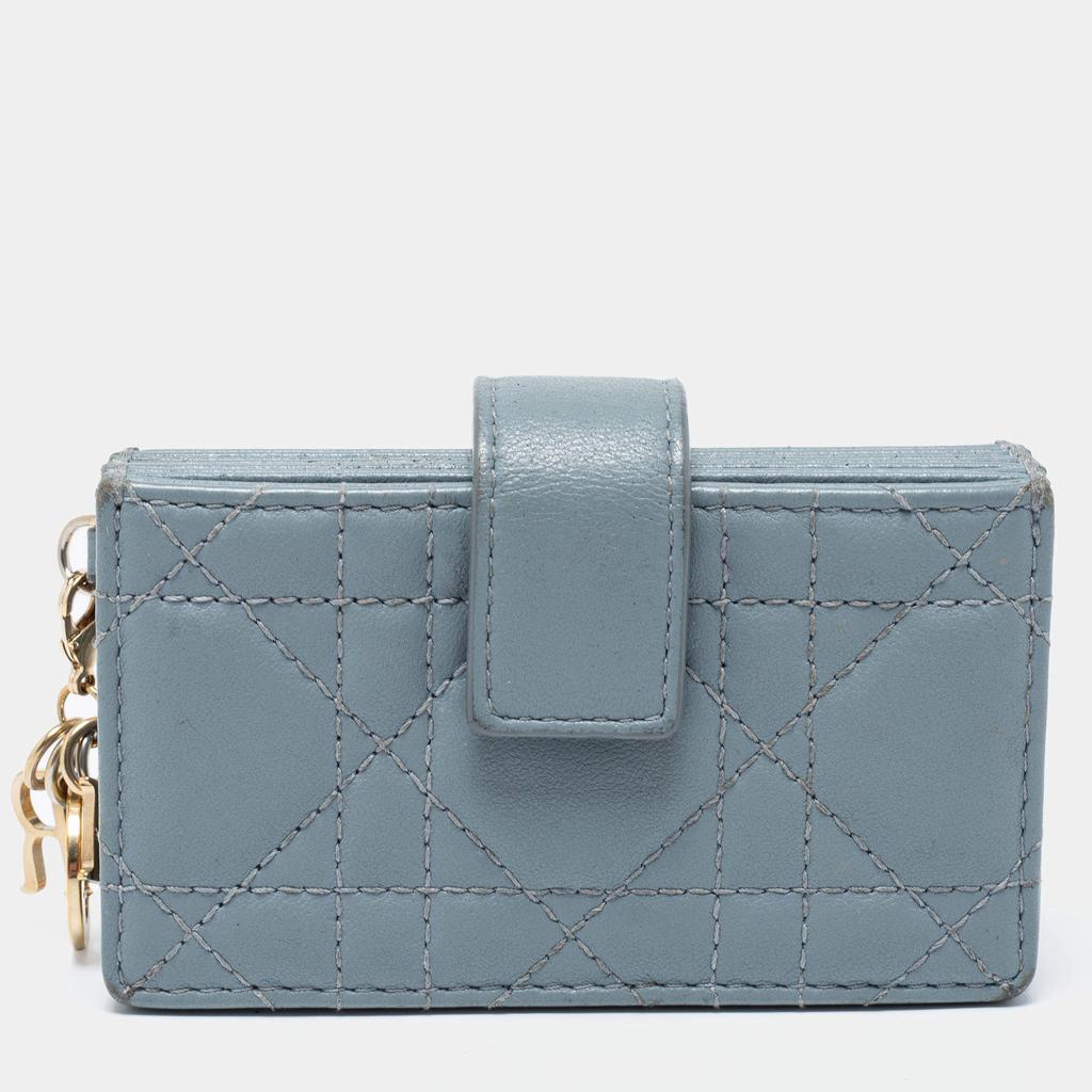 Dior Cloud Blue Cannage Leather 5 Gusset Card Holder商品第1张图片规格展示