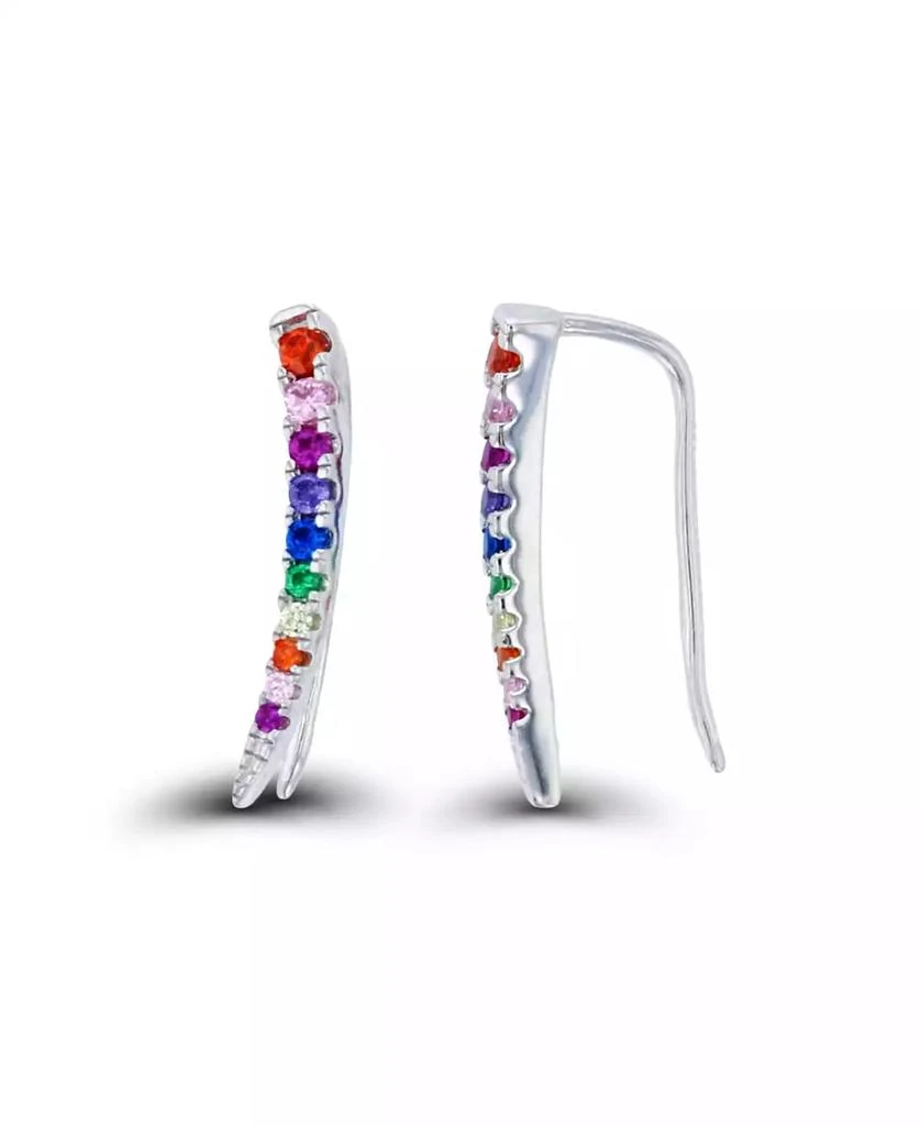 商品Macy's|Multi Color Cubic Zirconia Graduated Ear Climbers in Sterling Silver (Also in 14k Gold Over Silver),价格¥94,第3张图片详细描述