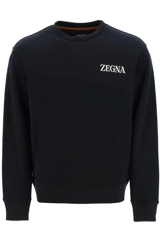 商品Zegna|RUBBERIZED LOGO CREWNECK SWEATSHIRT,价格¥1649,第1张图片