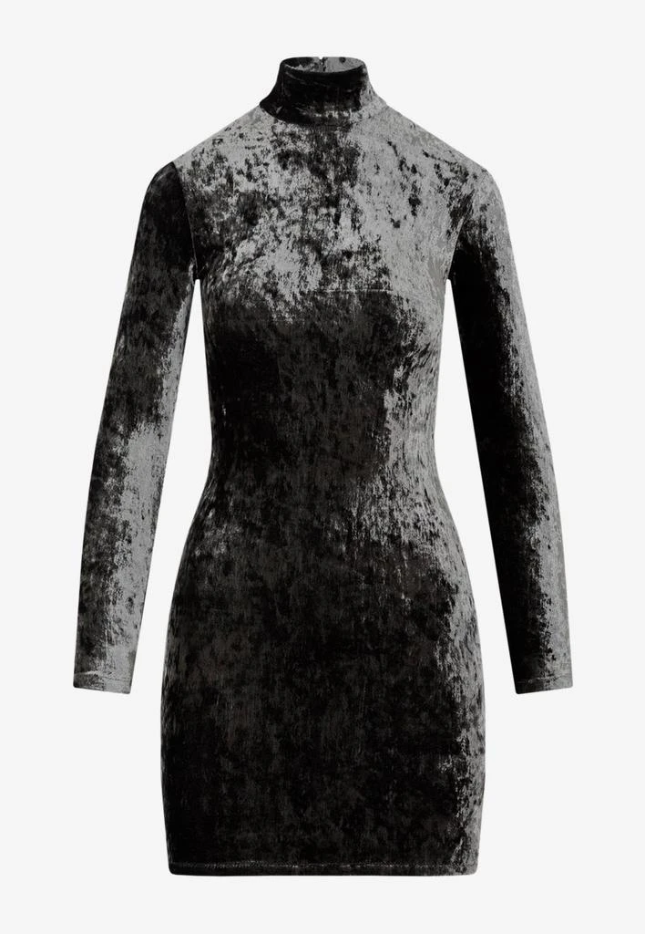 商品Balenciaga|High-Neck Velvet Mini Dress with Gloves,价格¥9242,第1张图片