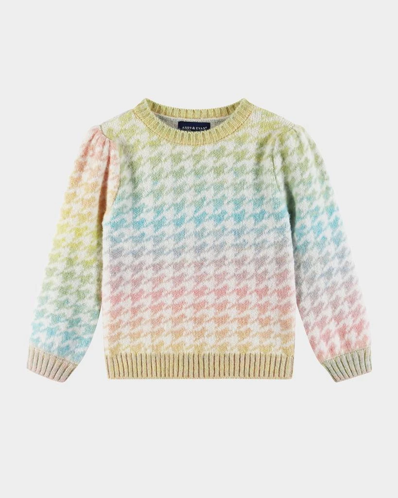 商品Andy & Evan|Ombre Rainbow Houndstooth Sweater & Legging Set, Size 2T-6X,价格¥485,第2张图片详细描述