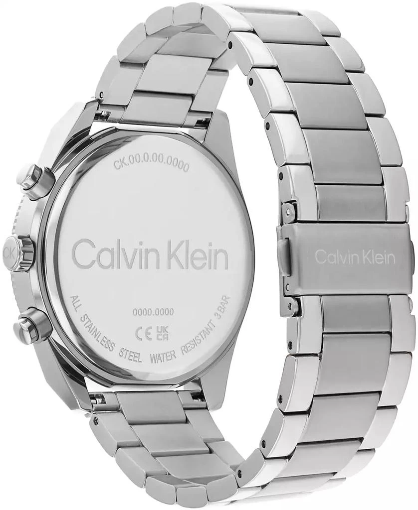 商品Calvin Klein|Men's Multifunction Silver-Tone Stainless Steel Bracelet Watch 44mm,价格¥996,第3张图片详细描述