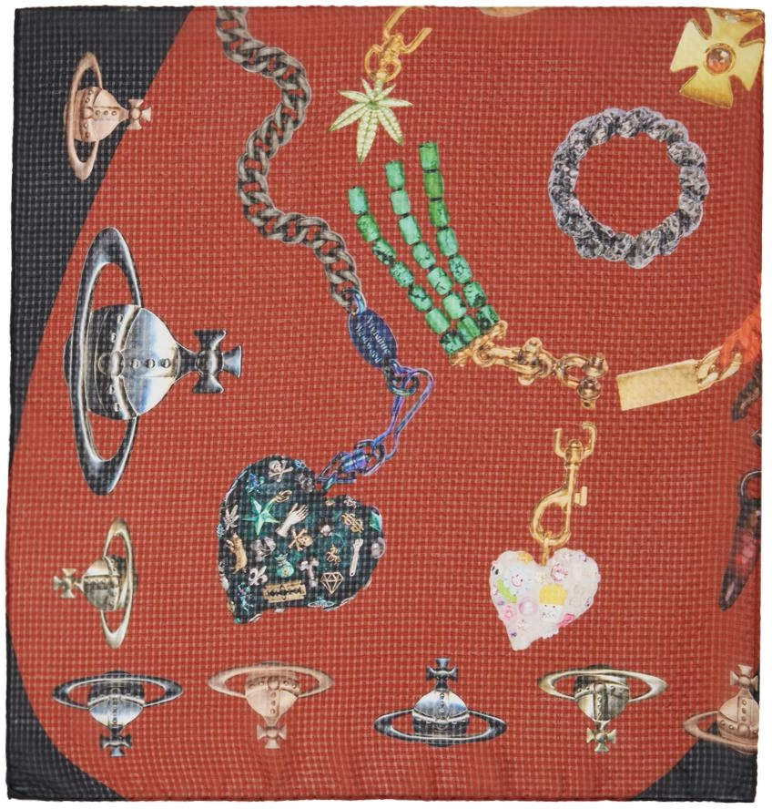 商品Vivienne Westwood|Black & Red Heart Of Jewels Scarf,价格¥1026,第2张图片详细描述