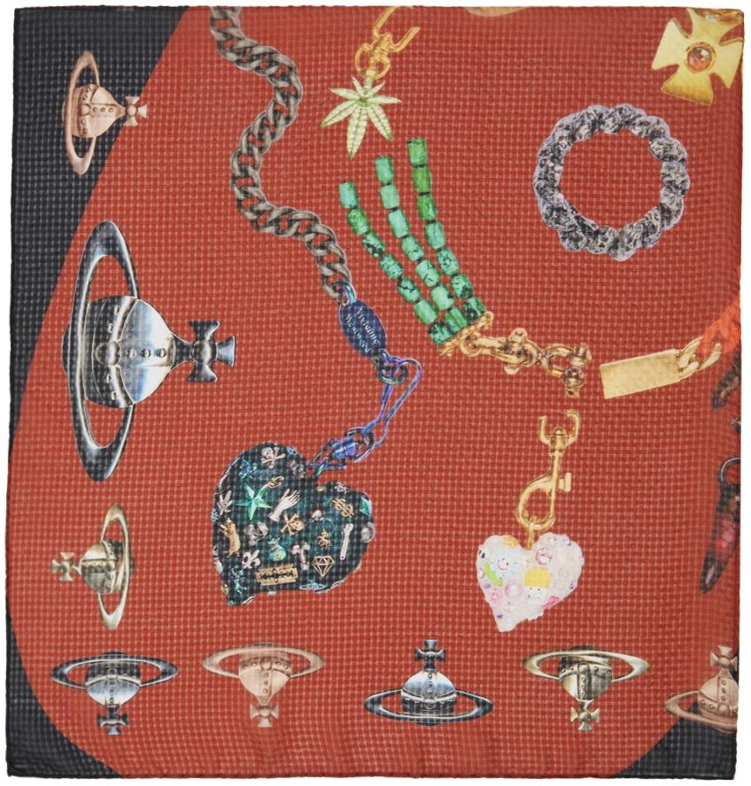 商品Vivienne Westwood|Black & Red Heart Of Jewels Scarf,价格¥1102,第2张图片详细描述