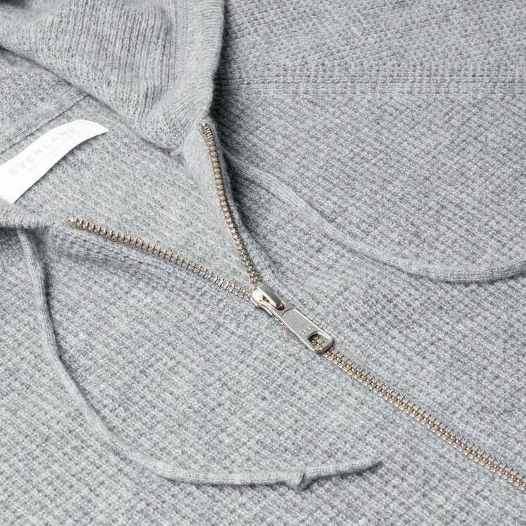 商品Everlane|The Waffle-Knit Cashmere Zip Hoodie 羊绒连帽拉链卫衣,价格¥1233,第4张图片详细描述
