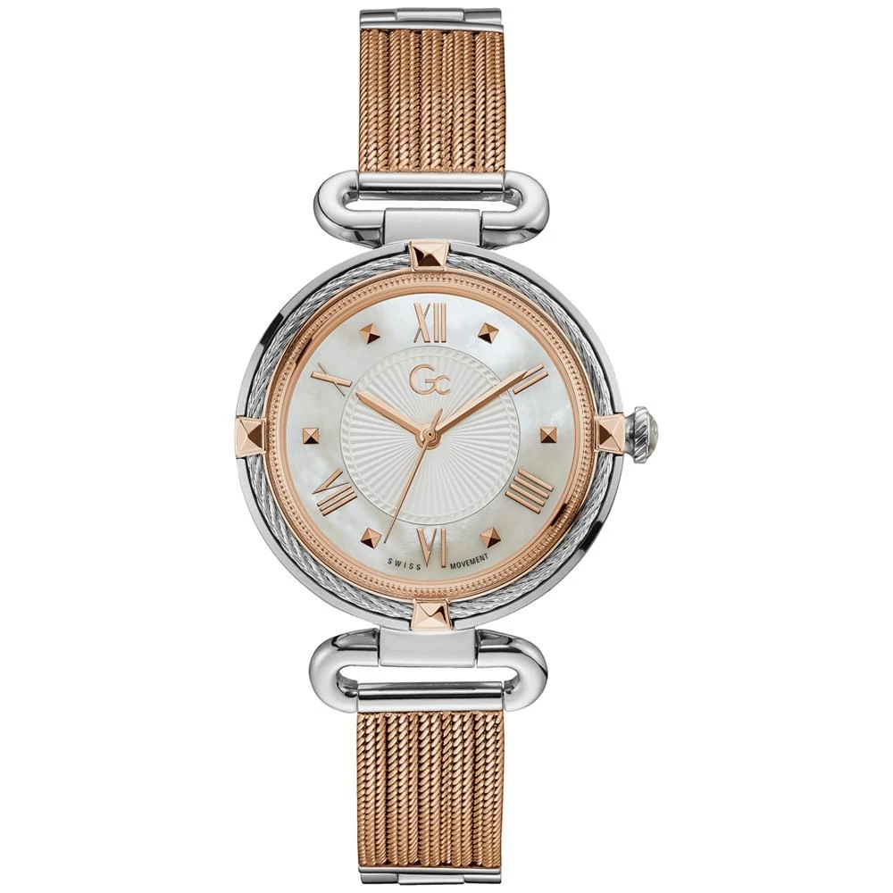 商品GUESS|Women's Swiss Two-Tone Stainless Steel Mesh Bracelet Watch 36mm,价格¥2987,第1张图片