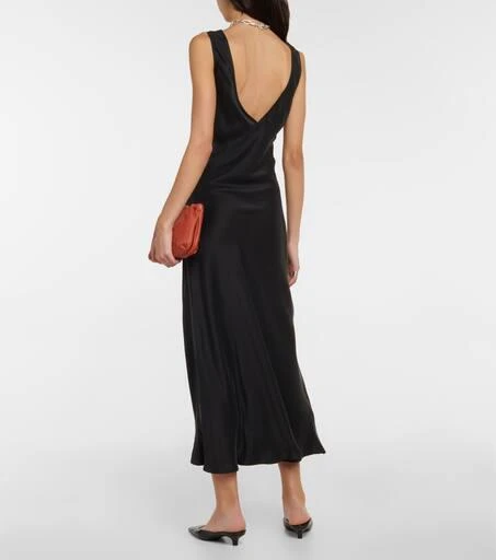 商品Asceno|Bordeaux silk satin slip dress,价格¥2641,第3张图片详细描述