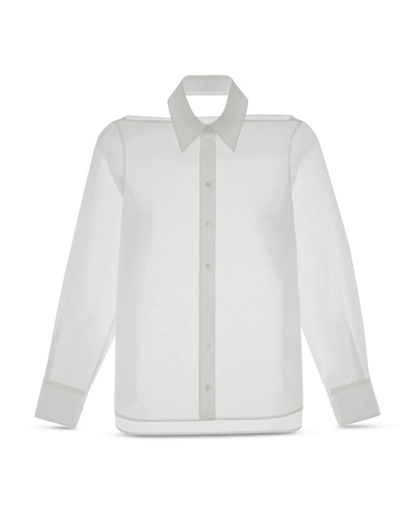 Slit Collar Button Front Shirt商品第6张图片规格展示