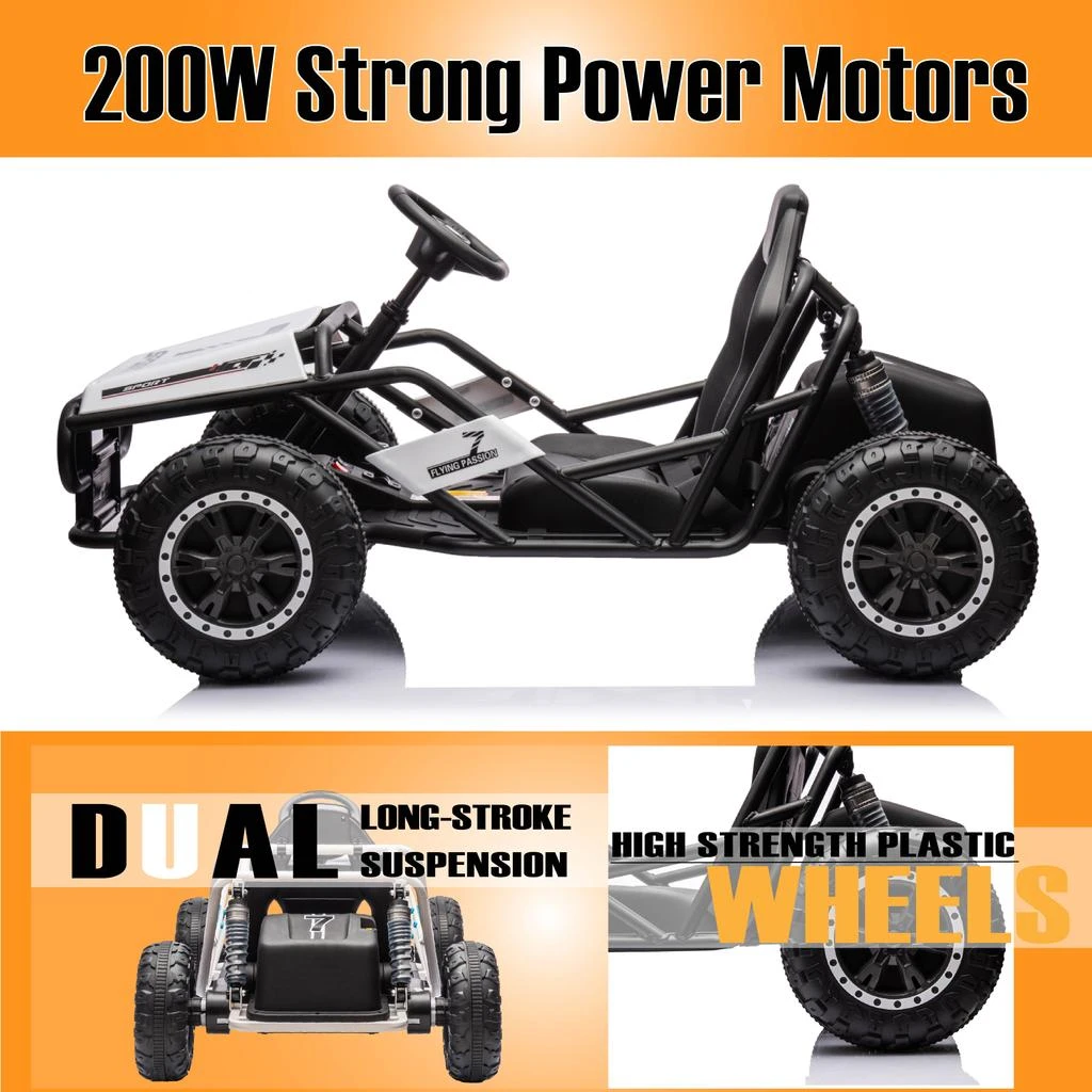 商品Streamdale Furniture|Streamdale Kids 24V Electric Go-Kart with 2 Motors for Off-Road Adventures,价格¥3042,第4张图片详细描述