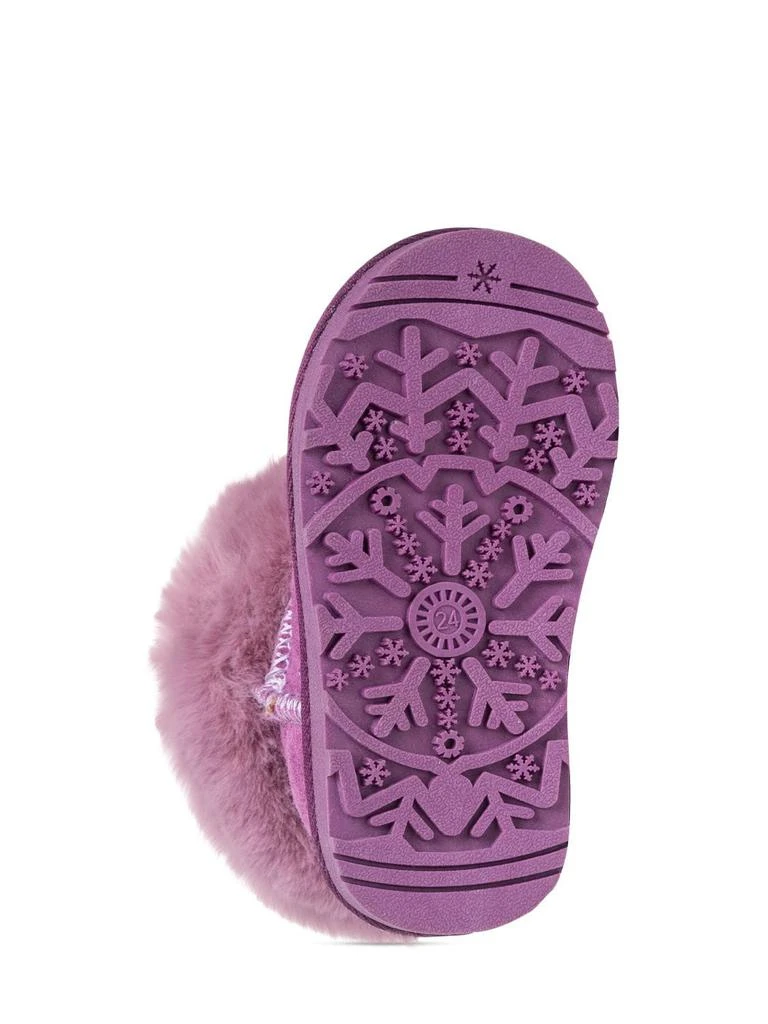 商品MONNALISA|Embellished Leather & Faux Fur Boots,价格¥1435,第3张图片详细描述