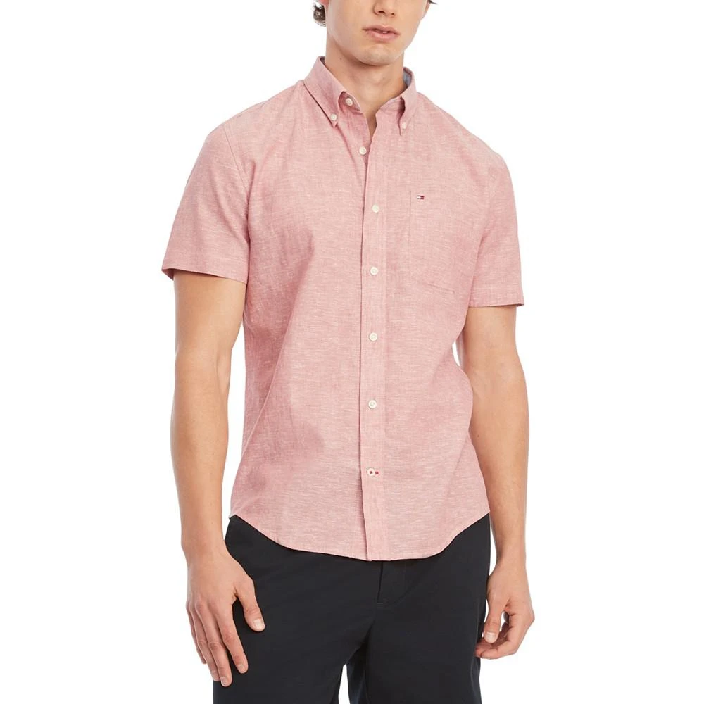 商品Tommy Hilfiger|Men's Custom-Fit Porter Cotton Linen Woven Shirt,价格¥308,第1张图片