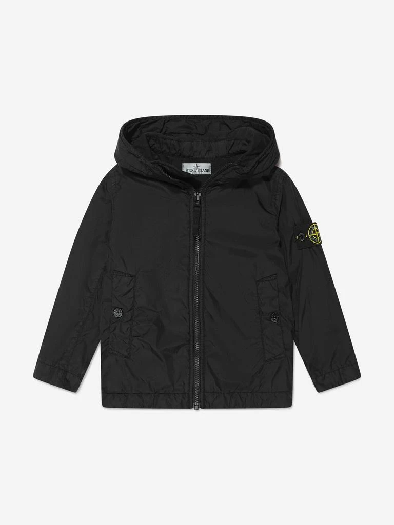 商品Stone Island|Stone Island Blue, Cream, Black, Green Boys Showerproof Hooded Zip Up Jacket,价格¥2788,第2张图片详细描述