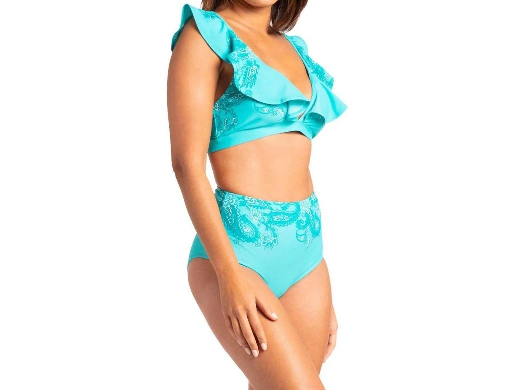 商品Cabana Life|Ruffle Sleeve Tie Bikini Top In St Pete,价格¥512,第3张图片详细描述